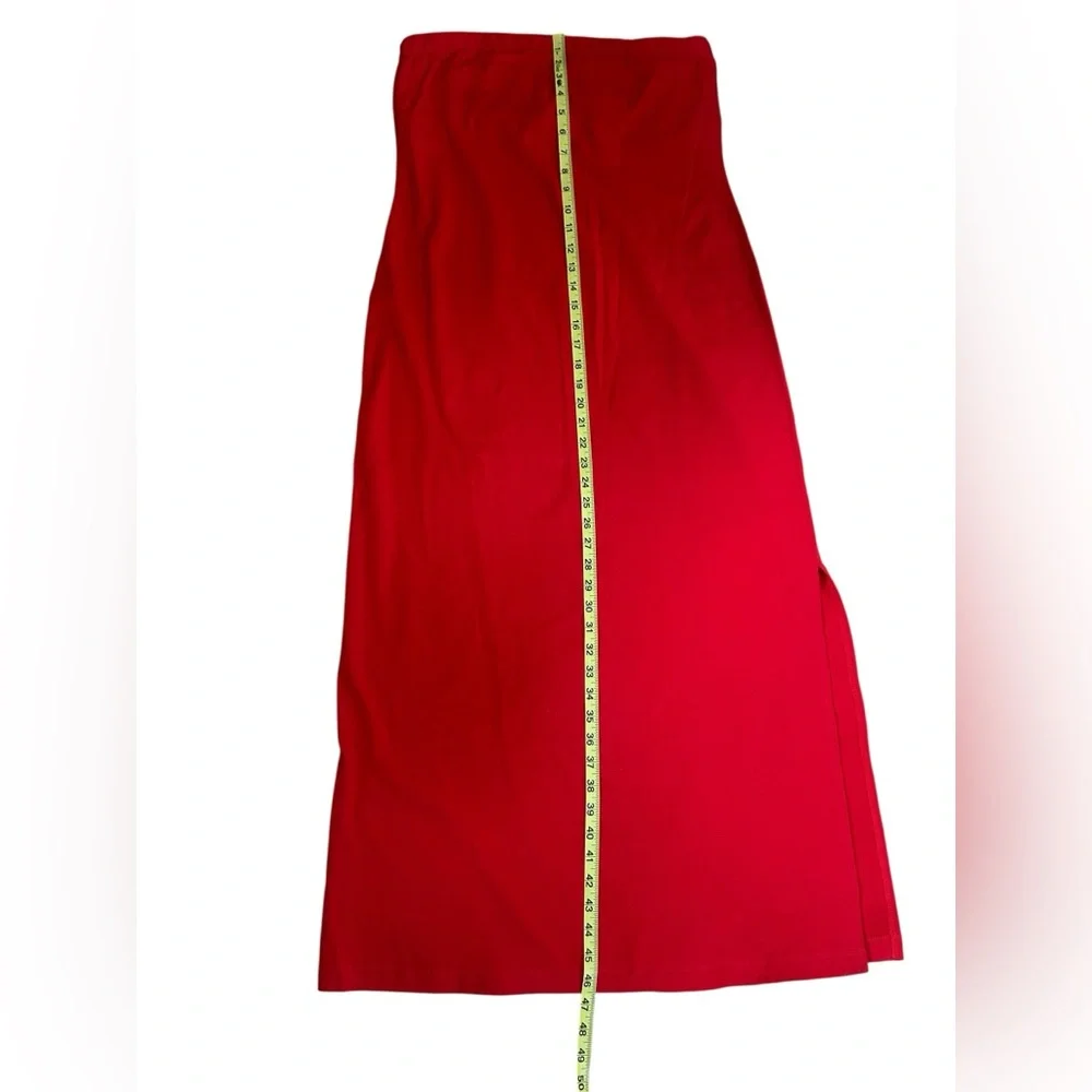 Boston Proper NWT Red Strapless Dress with Side Slit size Medium - Picture 6 of 8